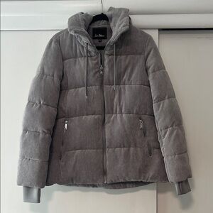 Sam Edelman Corduroy Gray Puffer Jacket